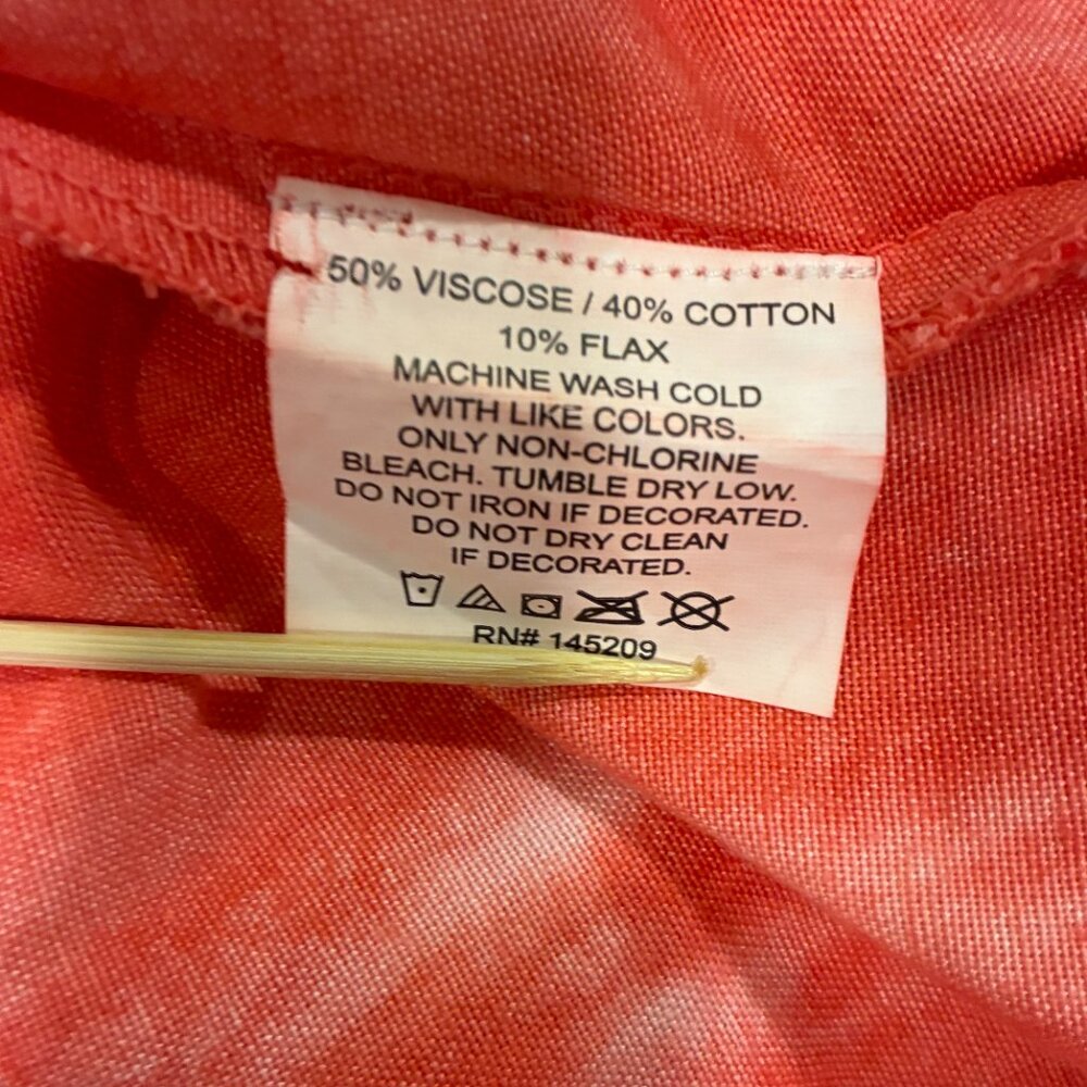 ATTIC SALT Strappy Tie Dye V-Neck Bow Tie Empire Mini Sundress Orange/White XL - Picture 11 of 11